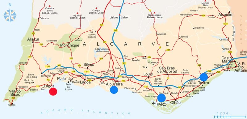 Mapa do Algarve por