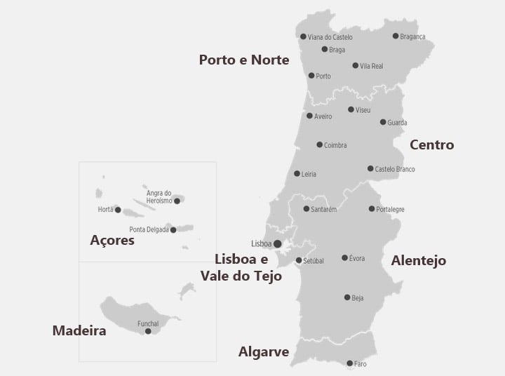 Mapa de Portugal: conheça suas regiões, distritos e concelhos - IE
